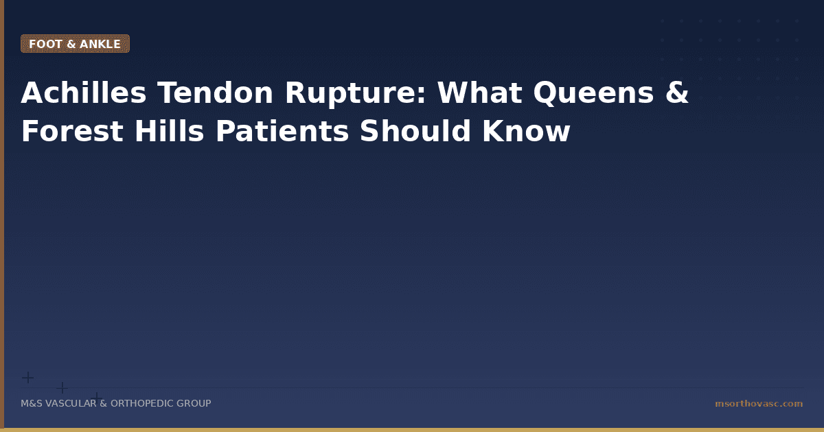Achilles Tendon Rupture: What Queens & Forest Hills Patients Should Know