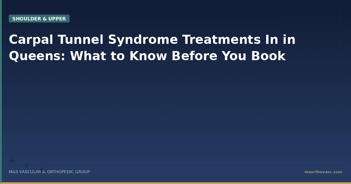Carpal Tunnel Syndrome Treatments In in Queens: What to Know Before You Book
