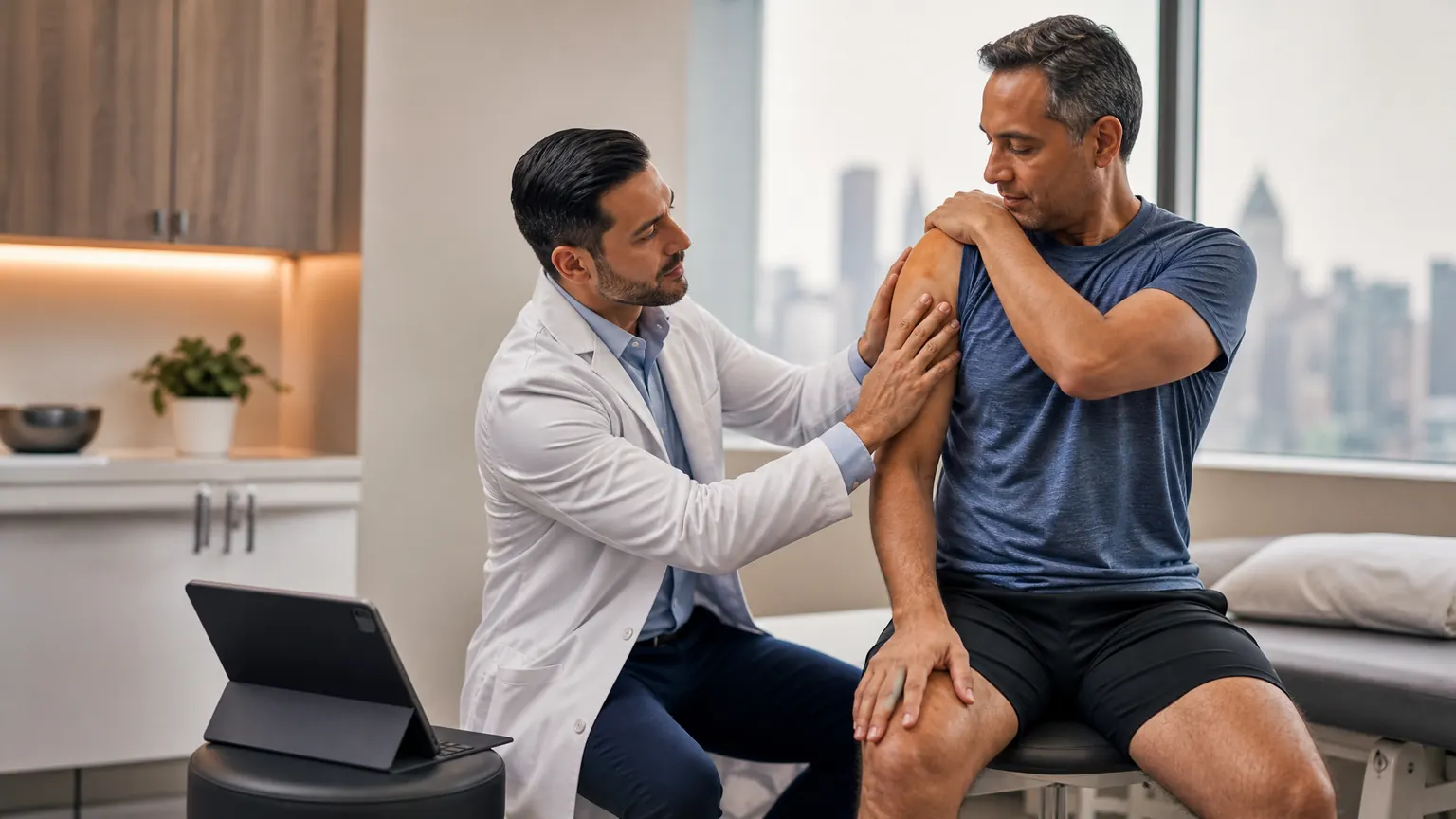 Sports medicine consultation for an active Queens adult patient